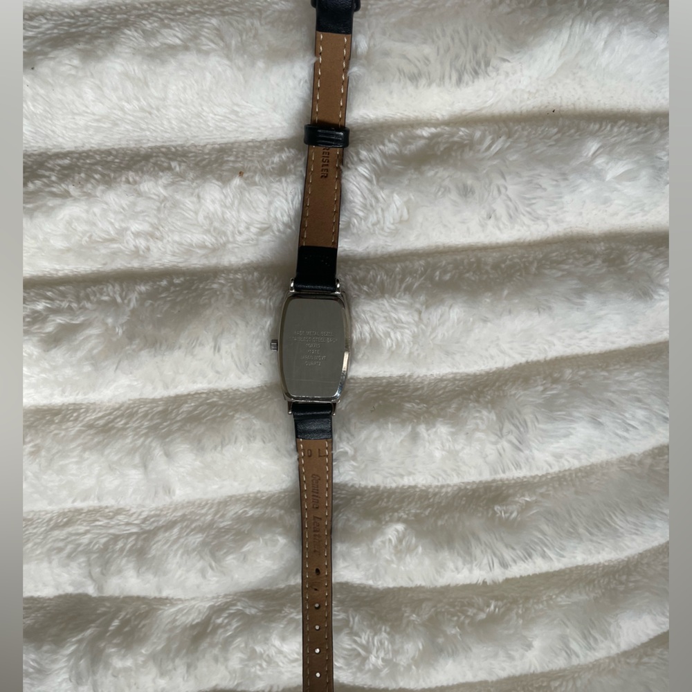 Anne Klein Diamond Black Leather Strap Watch-like new! - Picture 6 of 9